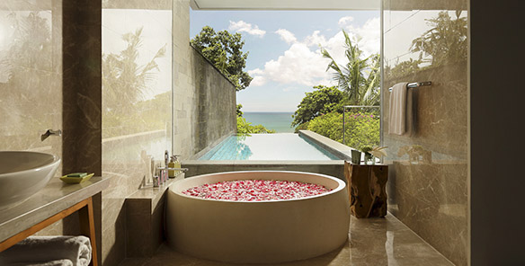 Heavenly Ocean View Pool Suite - Bathroom with a view