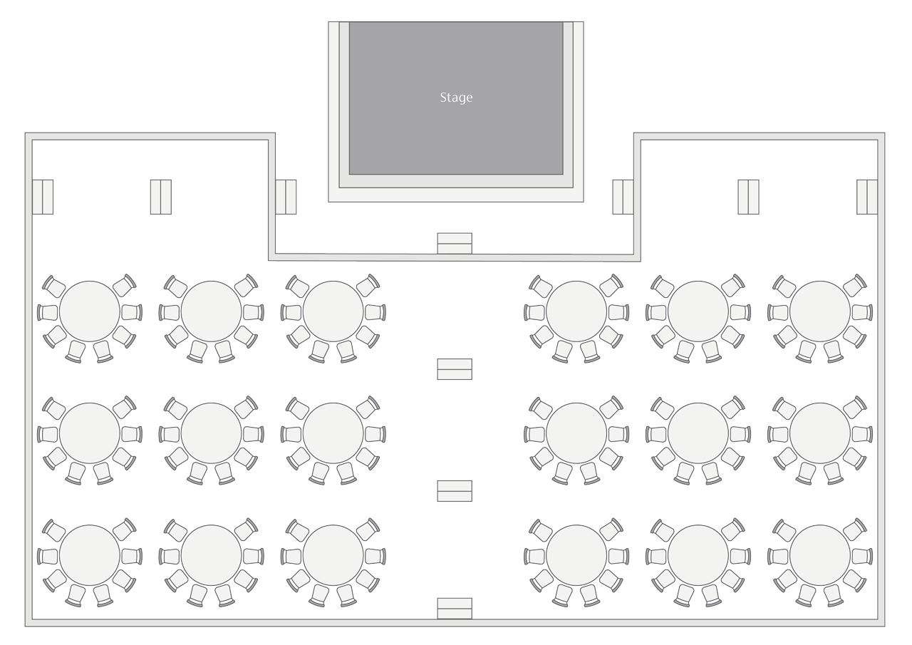 The Amphitheatre round table setup