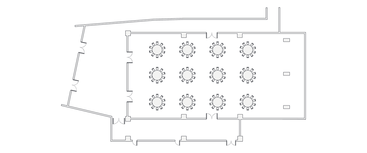 Ballroom round table setup